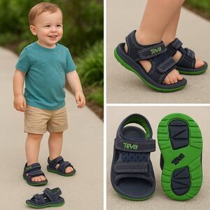 Teva Toddler Boys Sandals Navy Green Hybrid Sport Closed-Top Size 5T